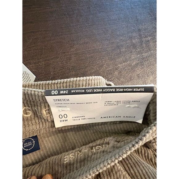 American Eagle Women's 00 Green High Rise Wide Leg Cargo Pants NWT - Picture 8 of 8